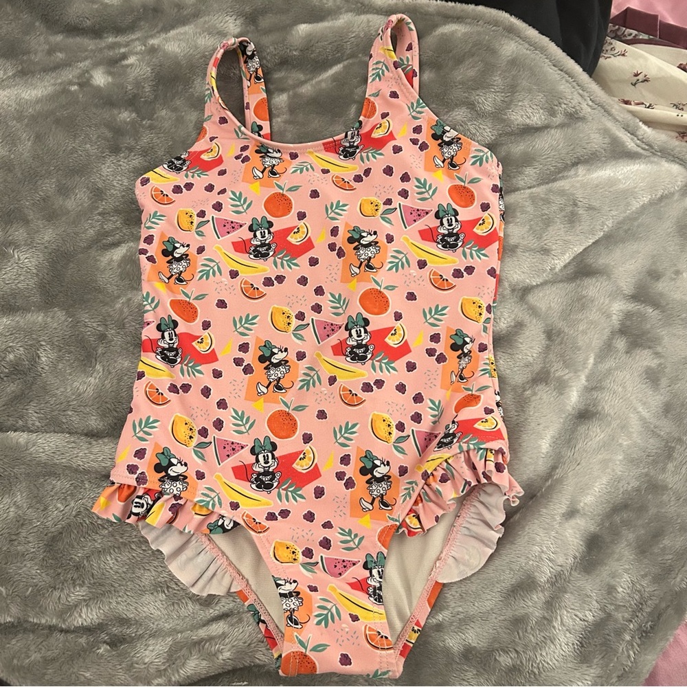 girls xs pink minnie mouse one piece swimsuit